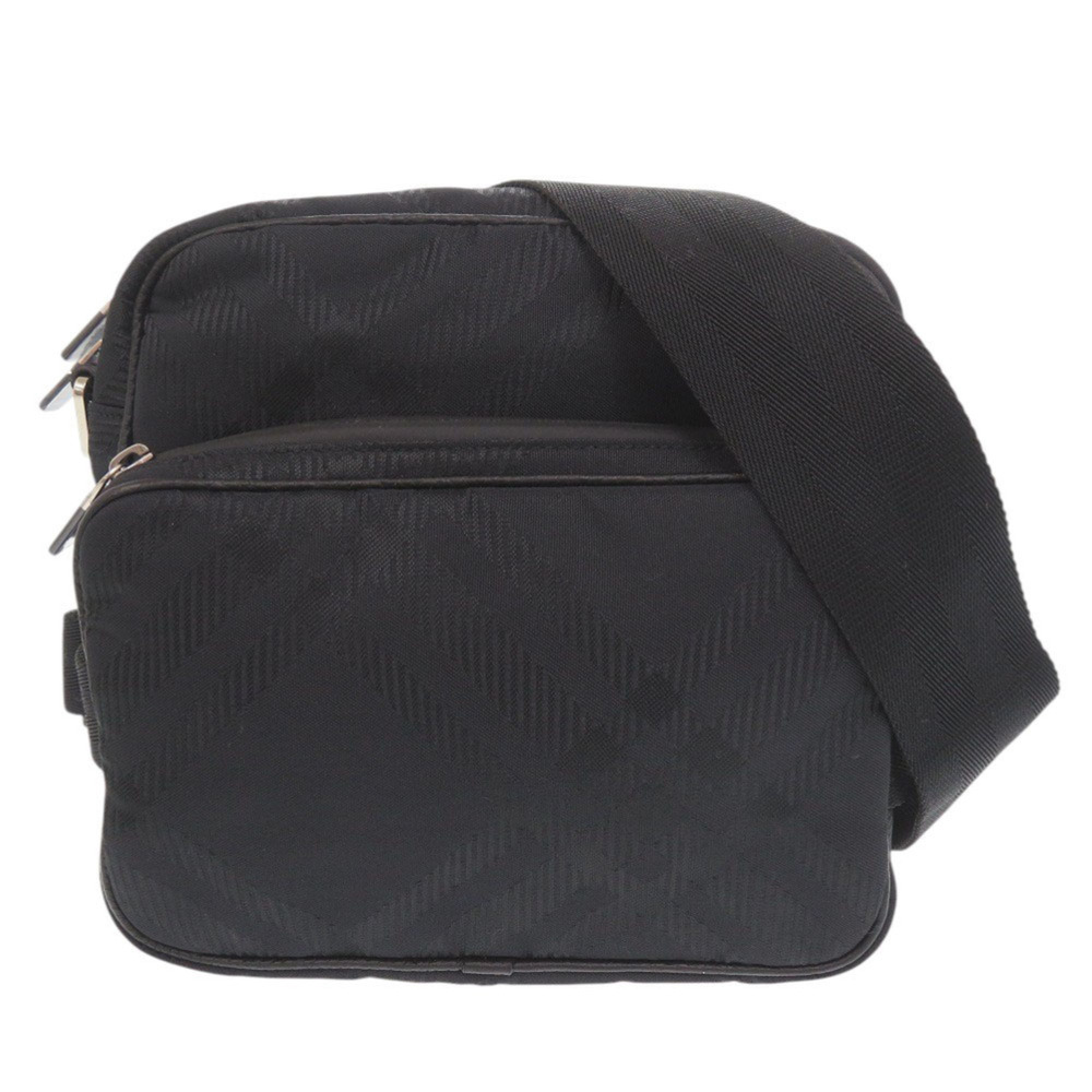 Burberry Check Pattern Nylon Polyester Black Shoulder Bag 1708BURBERRY
